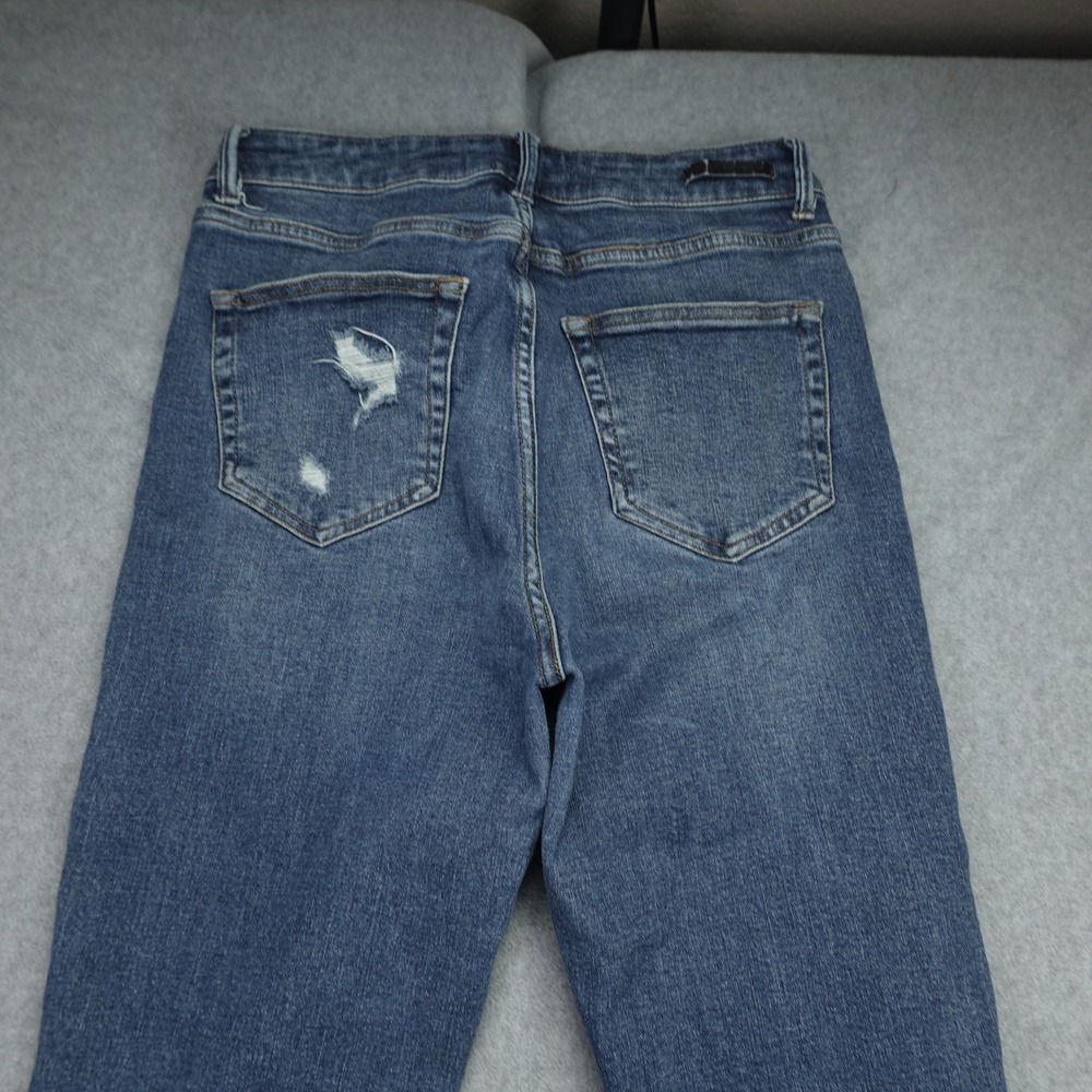 Risen Jeans Womens 30/11 Blue Distressed Straight Raw Hem Denim‎ High Rise - Picture 4 of 14